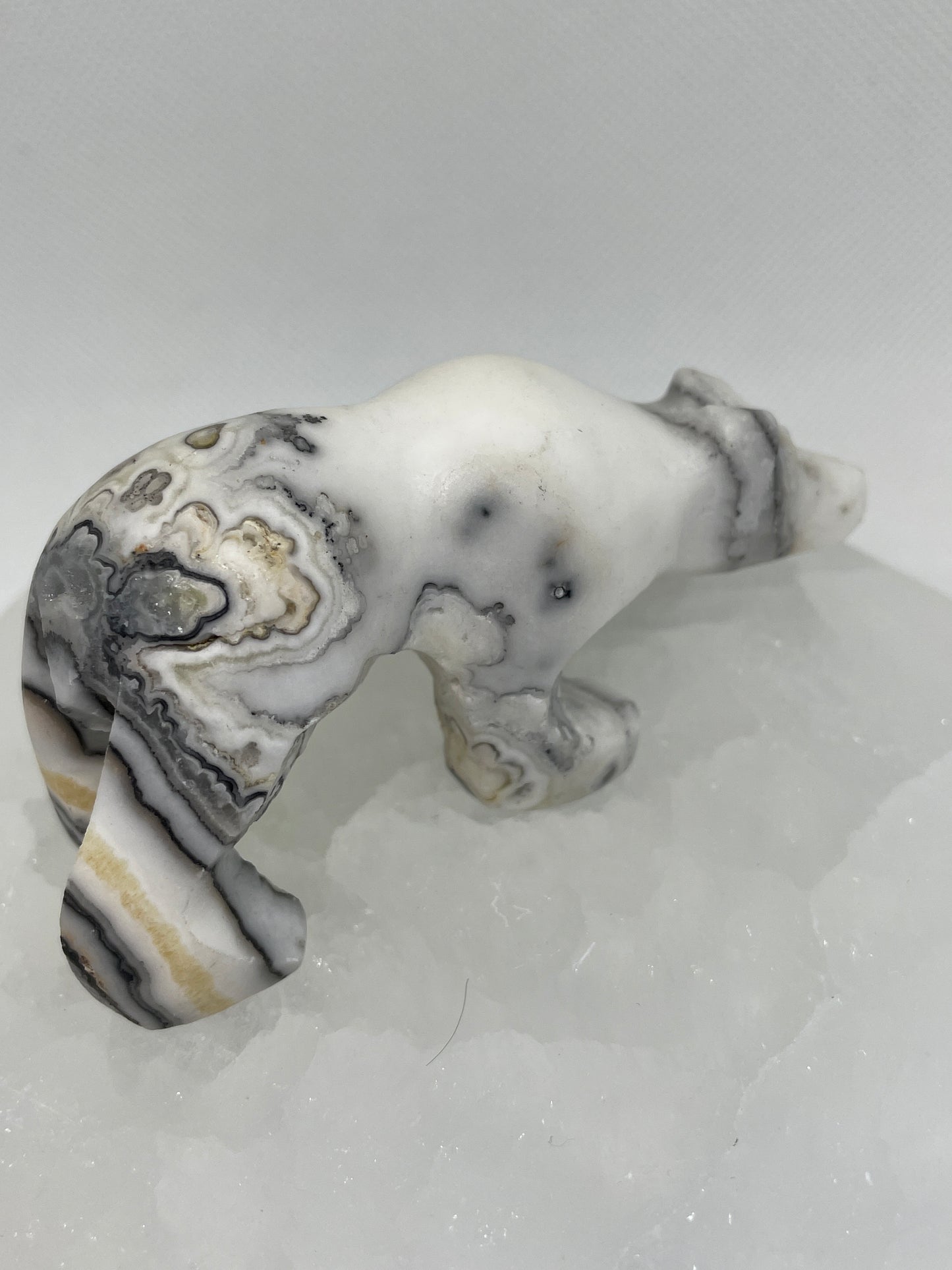 Calcite Polar Bear Carving