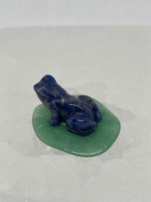 Sodalite Frog on Lillypad Mini