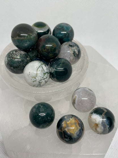 Mini Moss Agate Sphere
