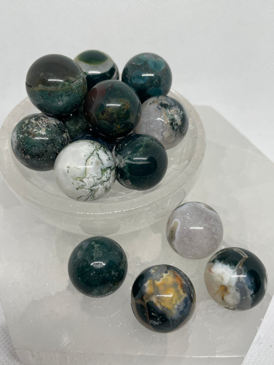 Mini Moss Agate Sphere
