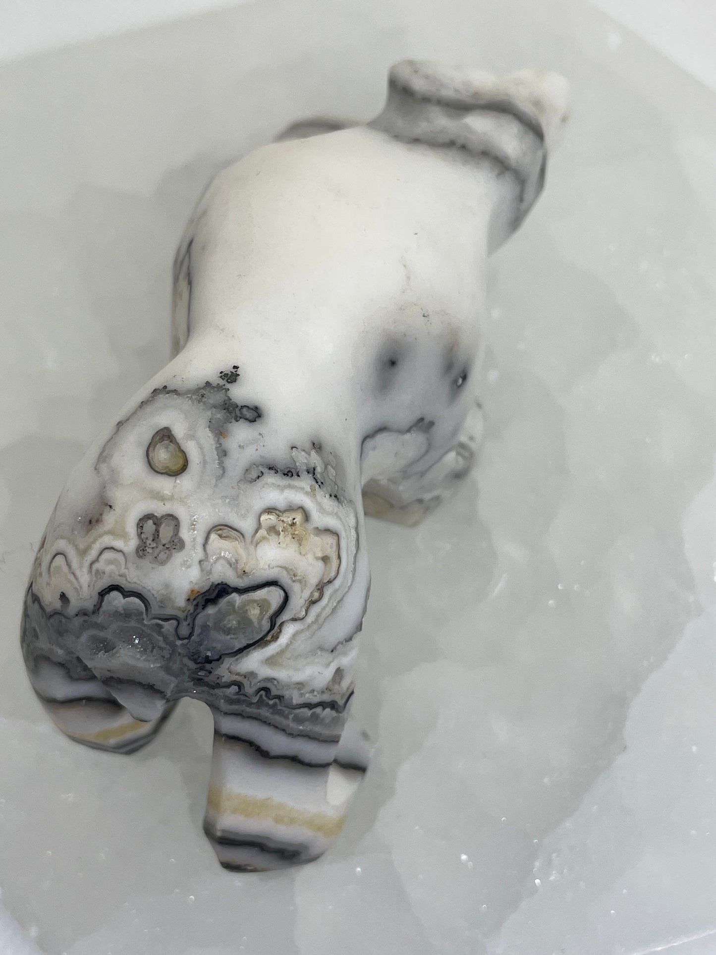 Calcite Polar Bear Carving