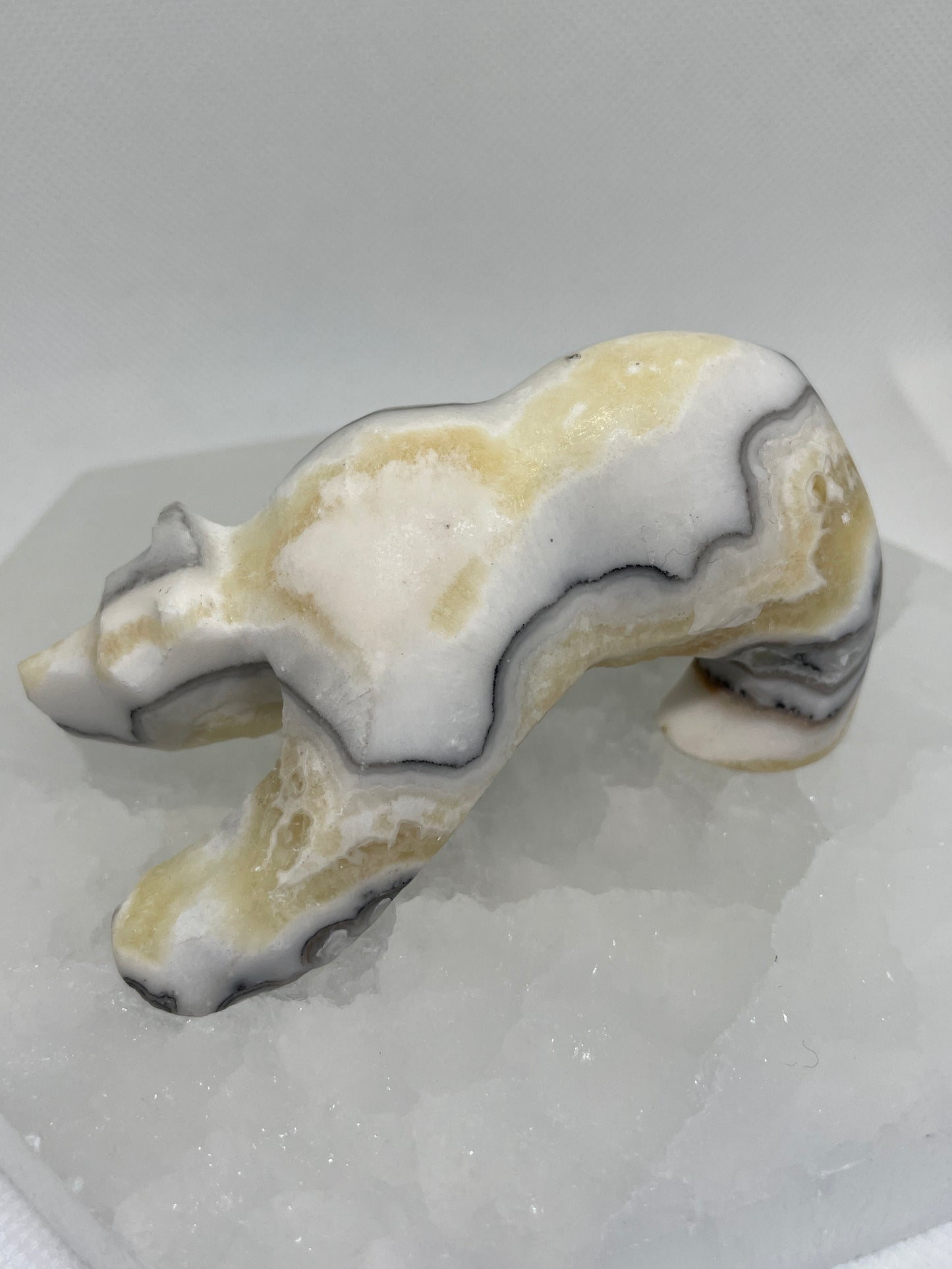 Calcite Polar Bear Carving