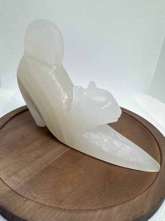 Gray Onyx Stretching Cat (Intuitively Chosen)