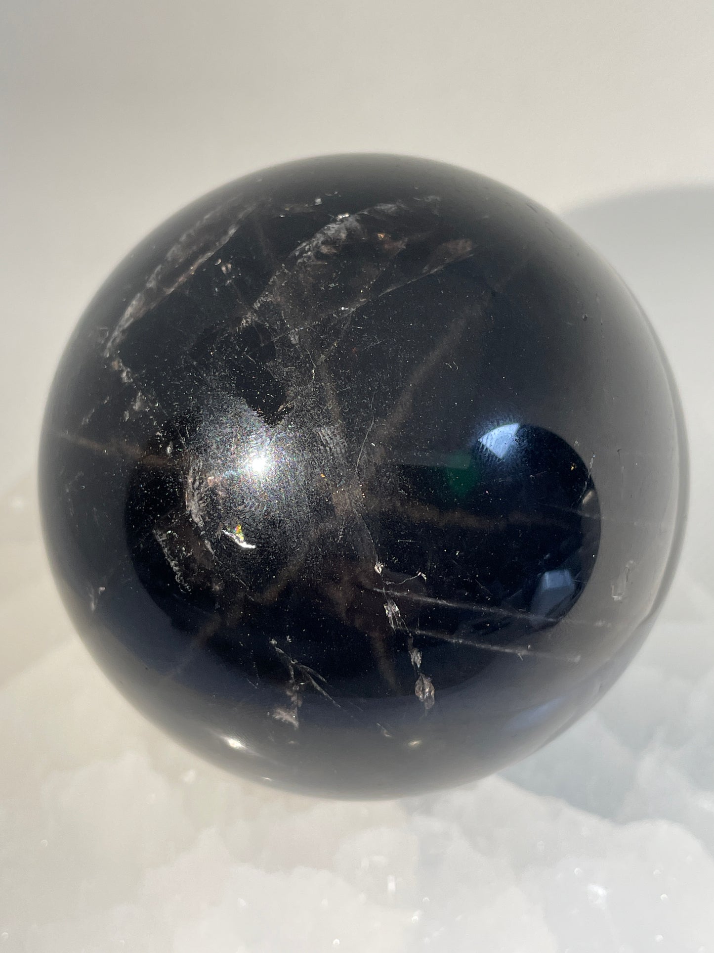 Black Rose Quartz Sphere w/Asterism 70mm
