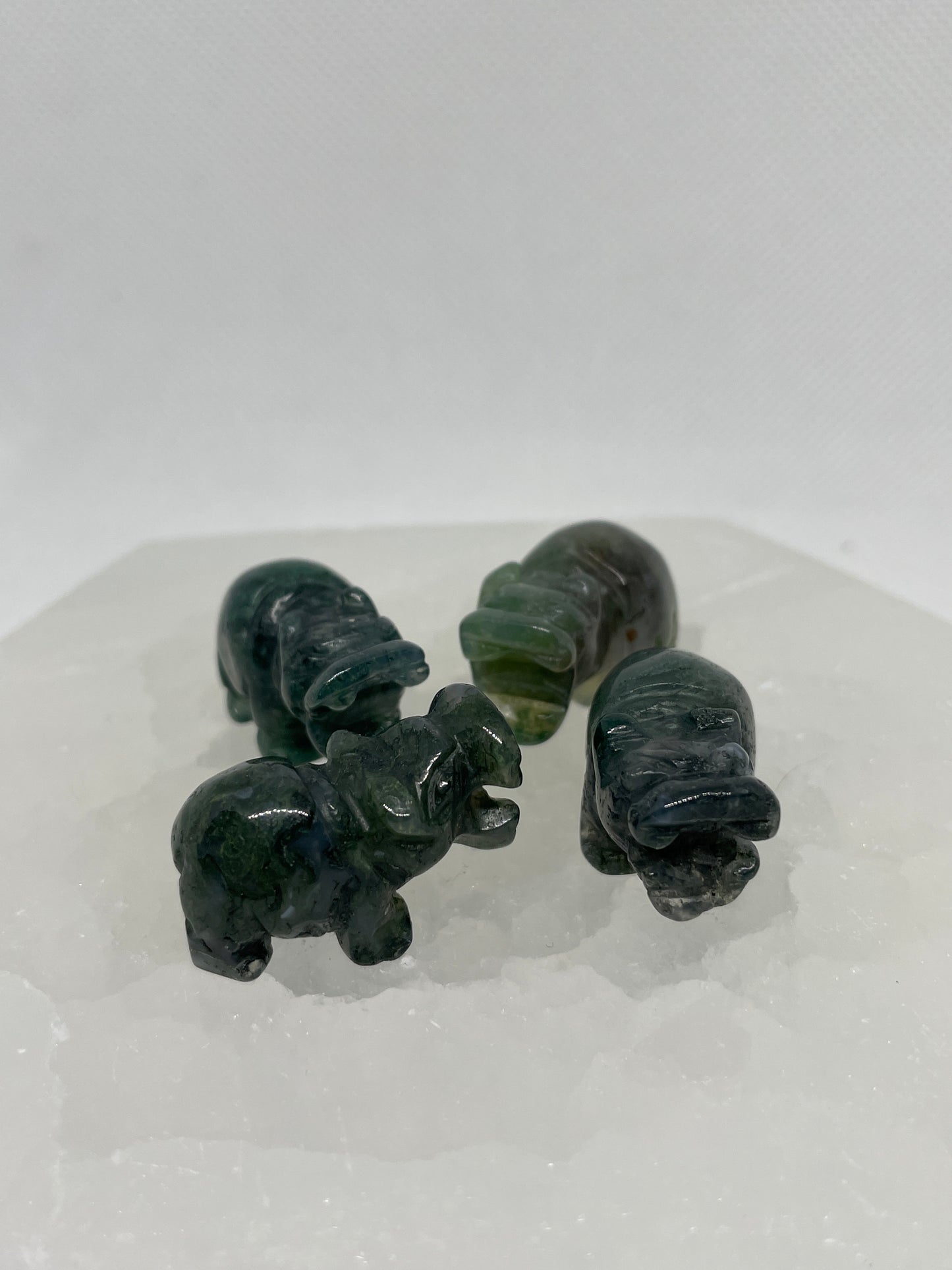 Moss Agate Hippo Mini