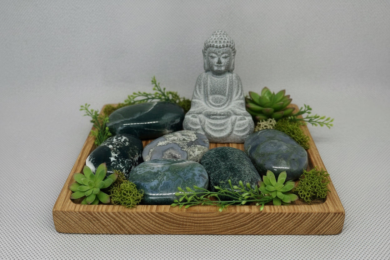 Moss Agate Palms ( Soap Shape) S