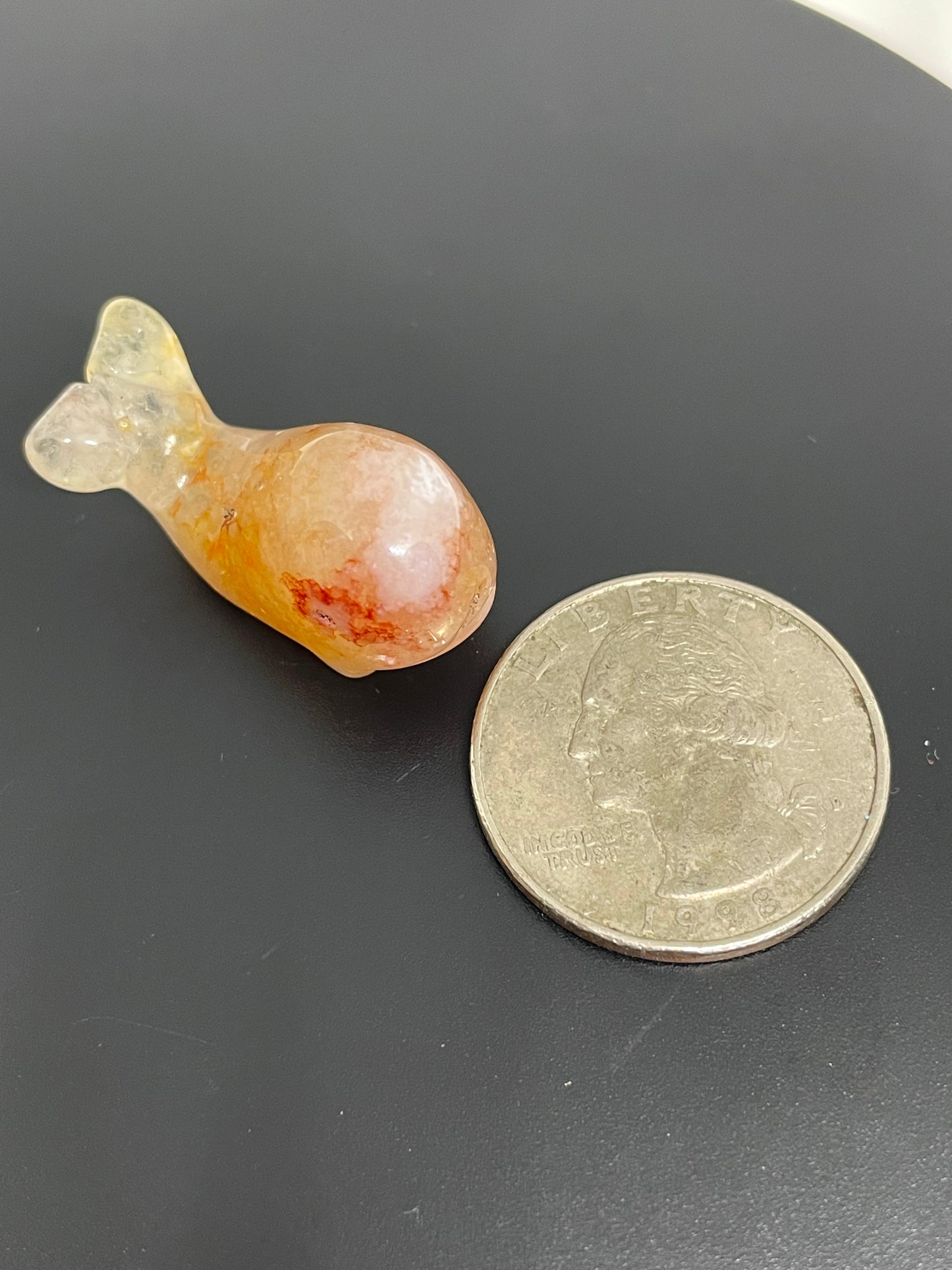 Mini Flower Agate Whale