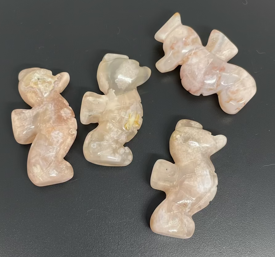Mini Flower Agate Seahorse