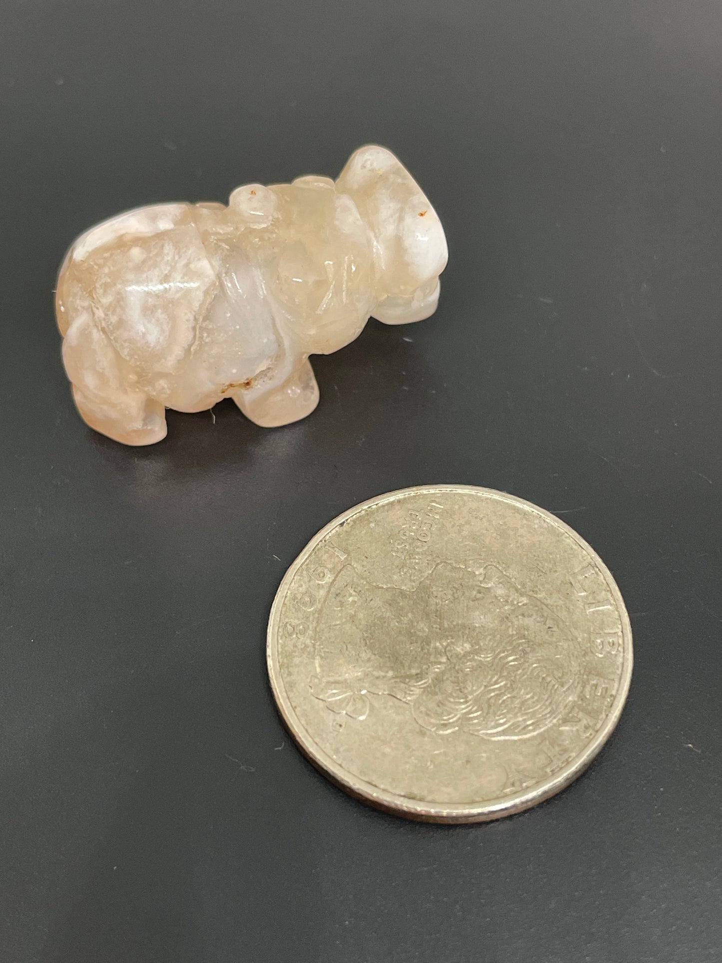 Mini Flower Agate Hippo